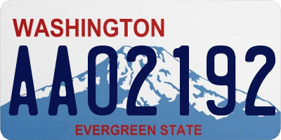 WA license plate AAO2192