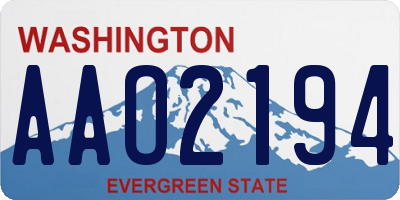 WA license plate AAO2194
