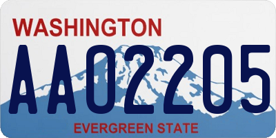 WA license plate AAO2205