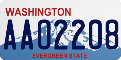 WA license plate AAO2208