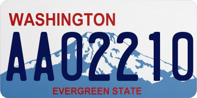 WA license plate AAO2210