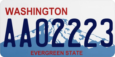 WA license plate AAO2223