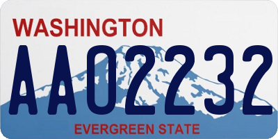 WA license plate AAO2232
