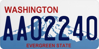 WA license plate AAO2240