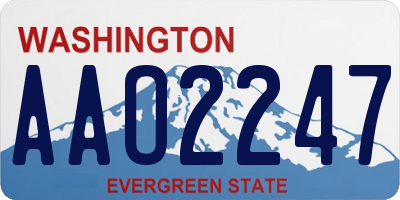 WA license plate AAO2247