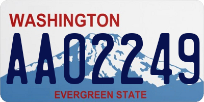 WA license plate AAO2249