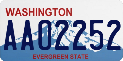 WA license plate AAO2252