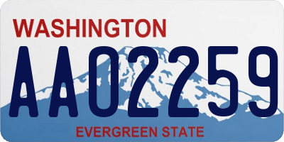 WA license plate AAO2259