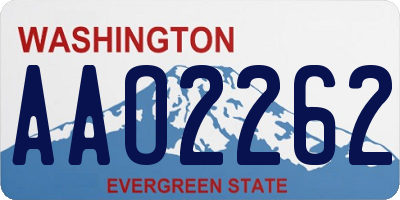 WA license plate AAO2262