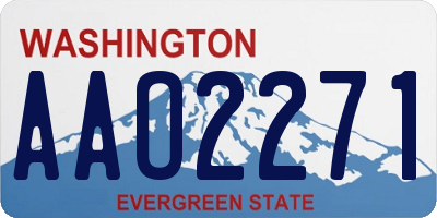 WA license plate AAO2271
