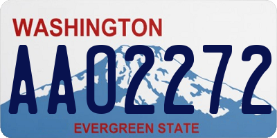 WA license plate AAO2272