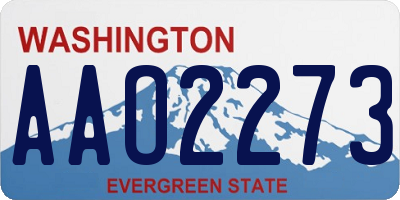 WA license plate AAO2273