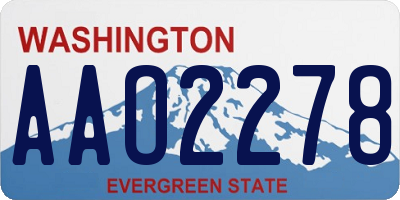WA license plate AAO2278
