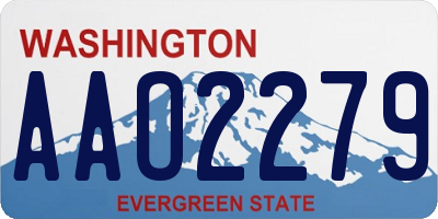 WA license plate AAO2279