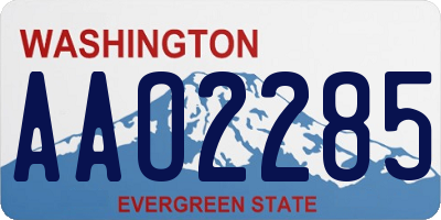 WA license plate AAO2285