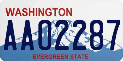 WA license plate AAO2287
