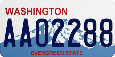 WA license plate AAO2288