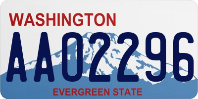 WA license plate AAO2296