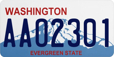 WA license plate AAO2301