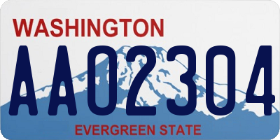 WA license plate AAO2304