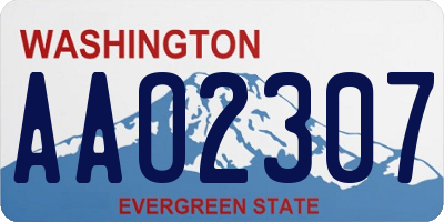 WA license plate AAO2307