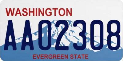 WA license plate AAO2308