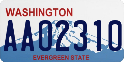 WA license plate AAO2310