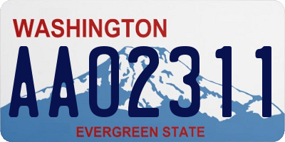 WA license plate AAO2311