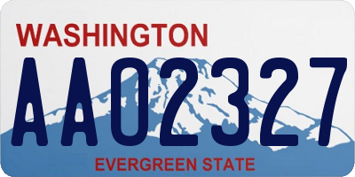 WA license plate AAO2327
