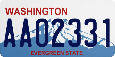 WA license plate AAO2331
