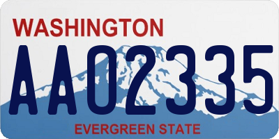 WA license plate AAO2335