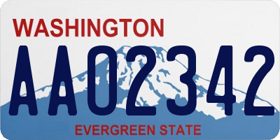 WA license plate AAO2342