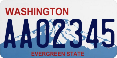 WA license plate AAO2345