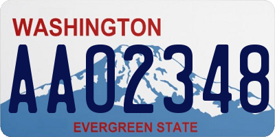 WA license plate AAO2348