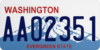 WA license plate AAO2351