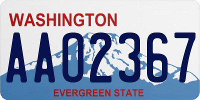 WA license plate AAO2367