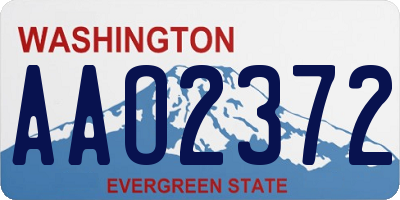 WA license plate AAO2372