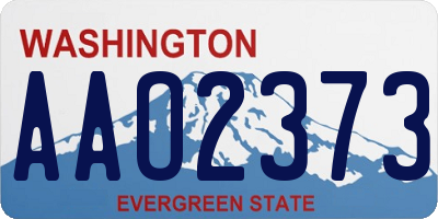 WA license plate AAO2373