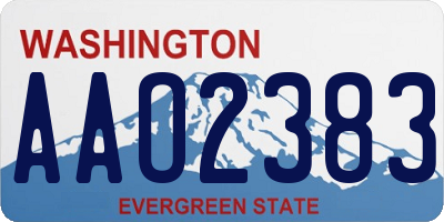 WA license plate AAO2383