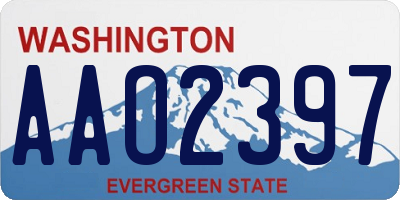 WA license plate AAO2397
