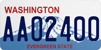 WA license plate AAO2400
