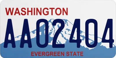 WA license plate AAO2404
