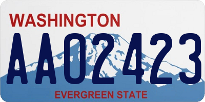 WA license plate AAO2423