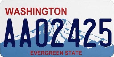 WA license plate AAO2425