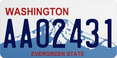 WA license plate AAO2431