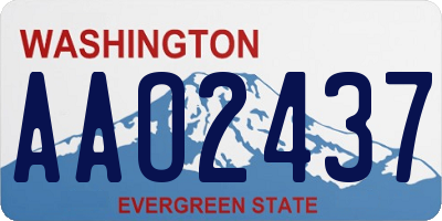 WA license plate AAO2437