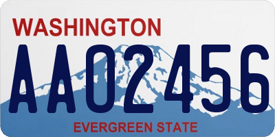 WA license plate AAO2456