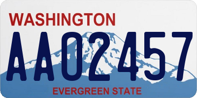 WA license plate AAO2457