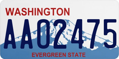 WA license plate AAO2475