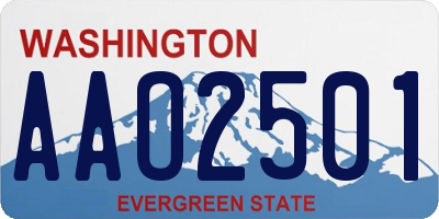 WA license plate AAO2501